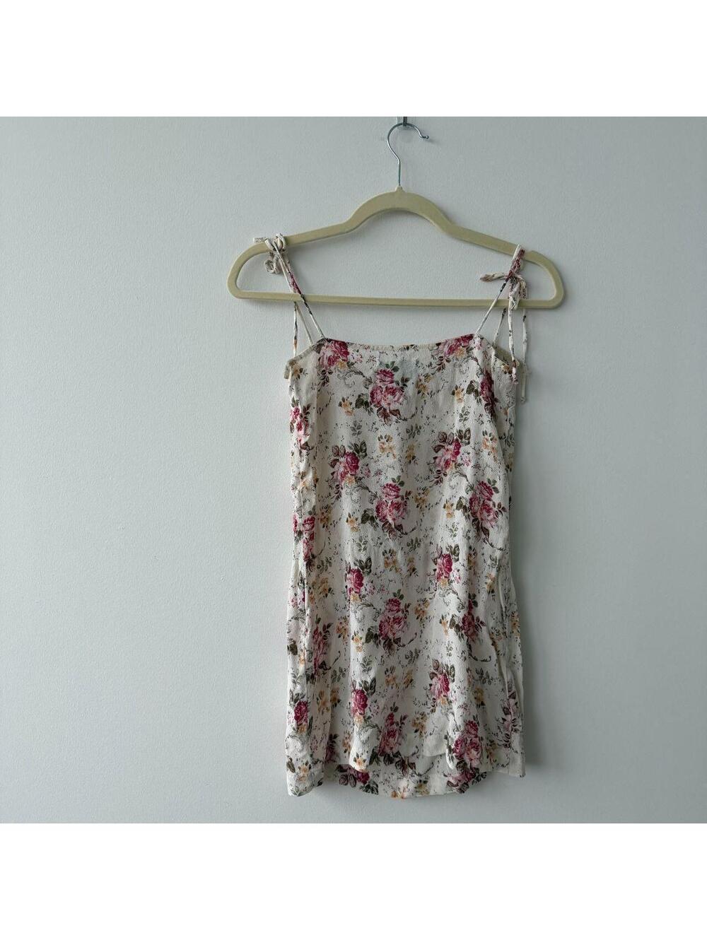 Reformation floral tie strap mini dress Size 0